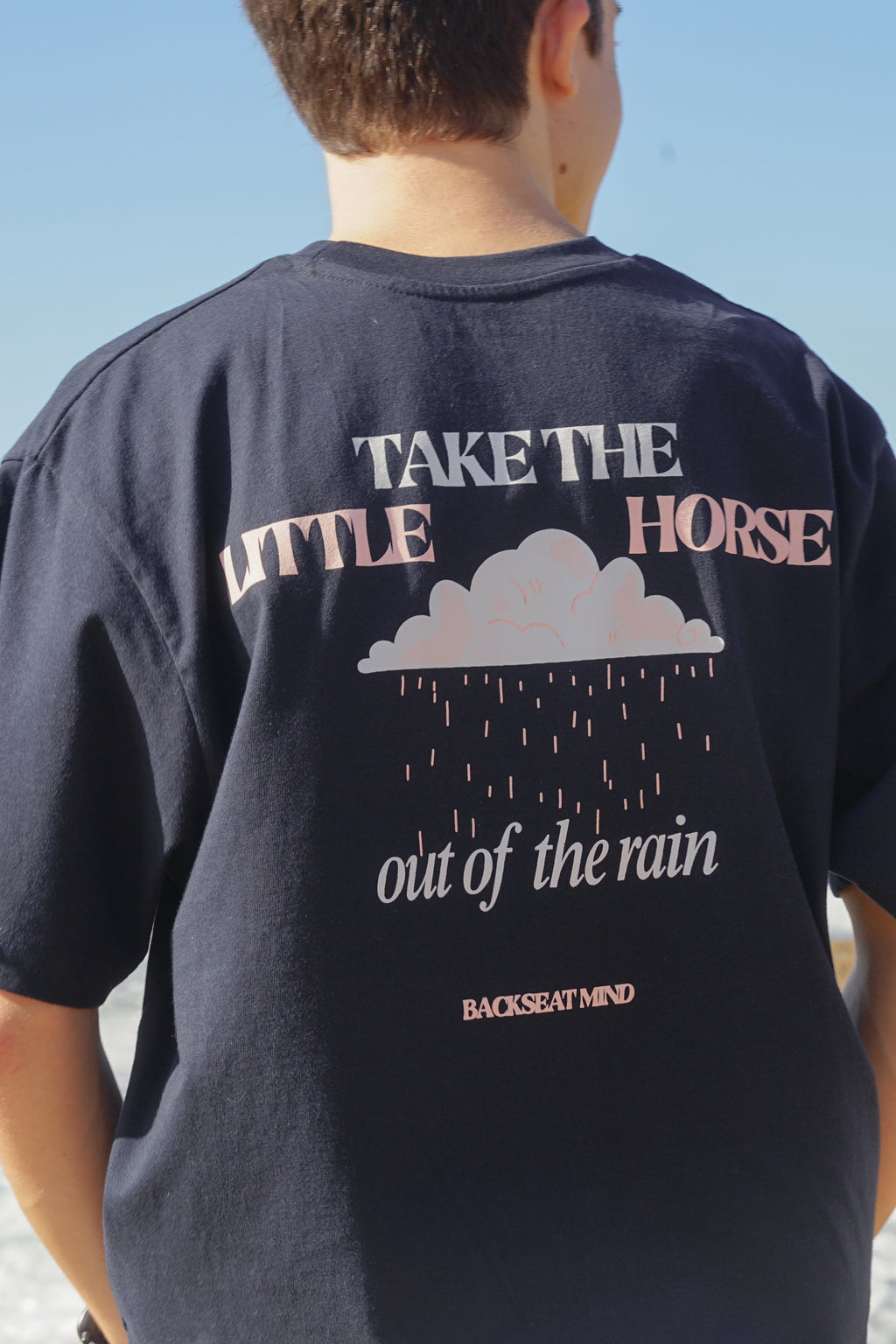 TAKE THE LITTLE HORSE – Navy Oversized Tee